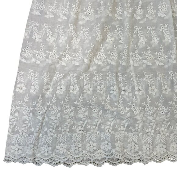 Antique Victorian Elegant Embroidered Eyelet Lace Christening Baby Gown Dress - Picture 4 of 10